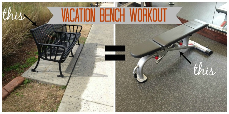 vacation workout tips, travel workout tips, bench workout, park bench dips, workout wednesday, simply social blog